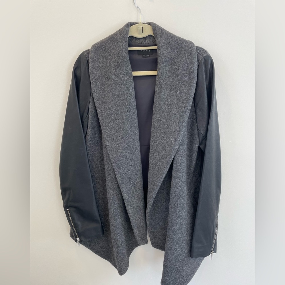 Theory Wool & Leather Jacket sz Large